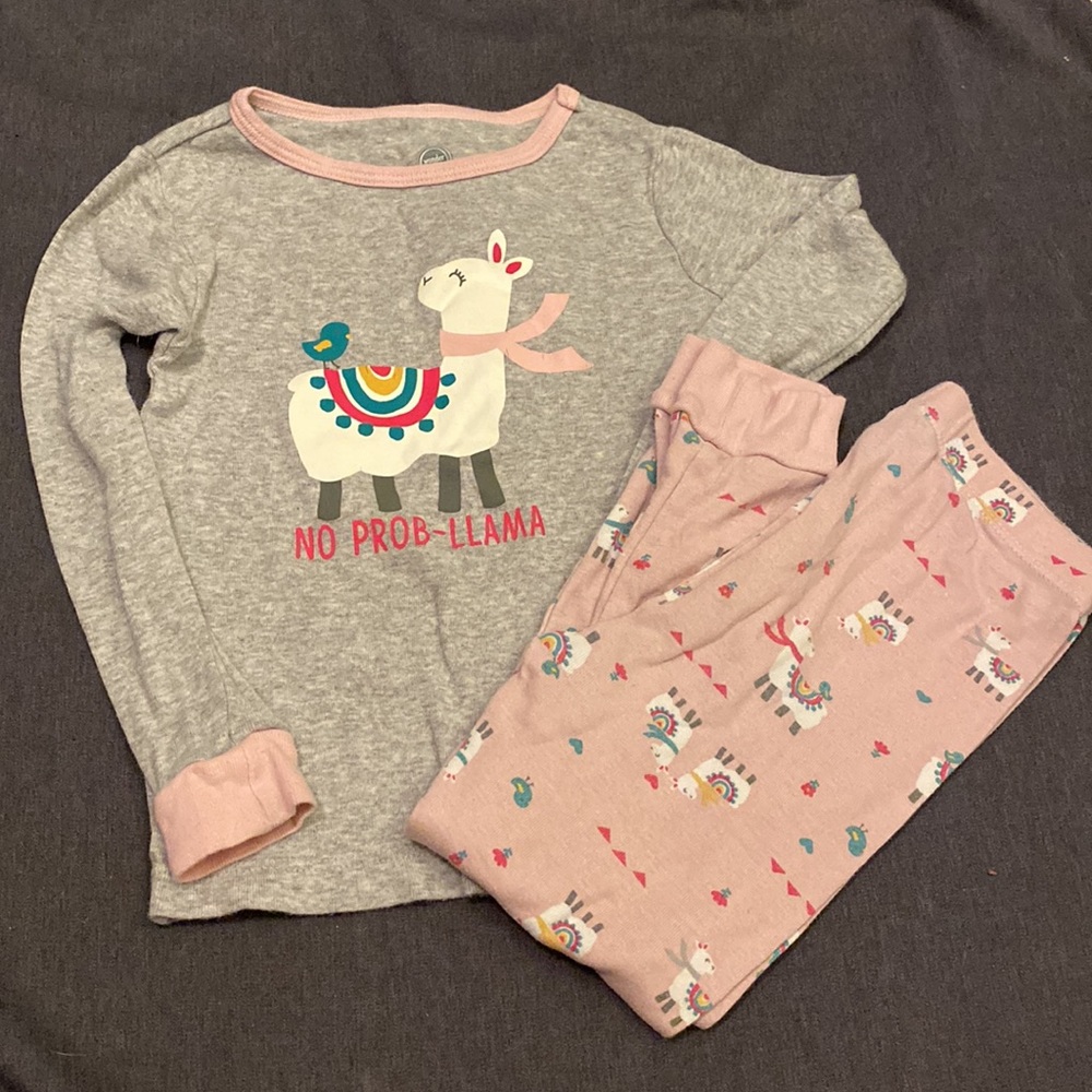Wonder nation | little girl| llama | sleepwear set | long sleeve-leggings | 4T